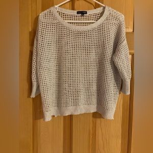 RXB open knit gray and silver sparkly top